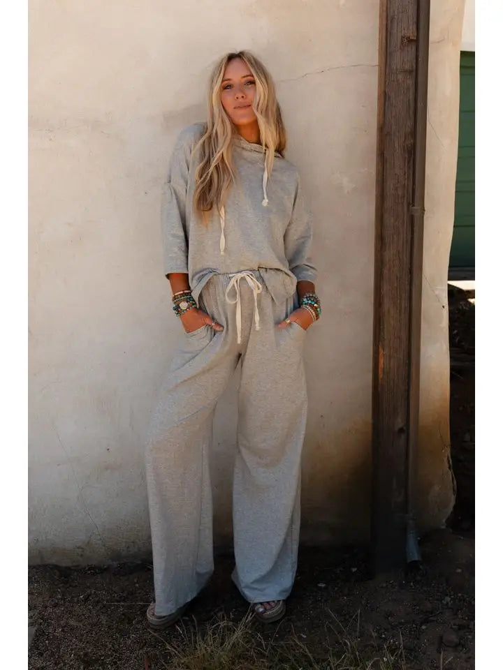 Arianna Top and Pant Set - Heather Gray