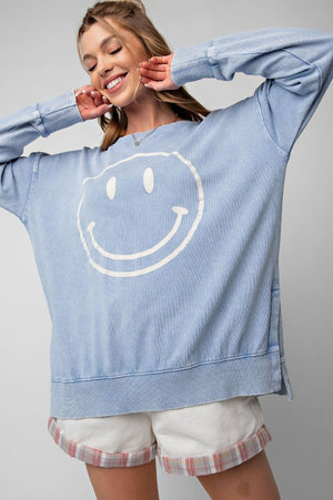 ET18166X - Smiley Face Printed Long Sleeve