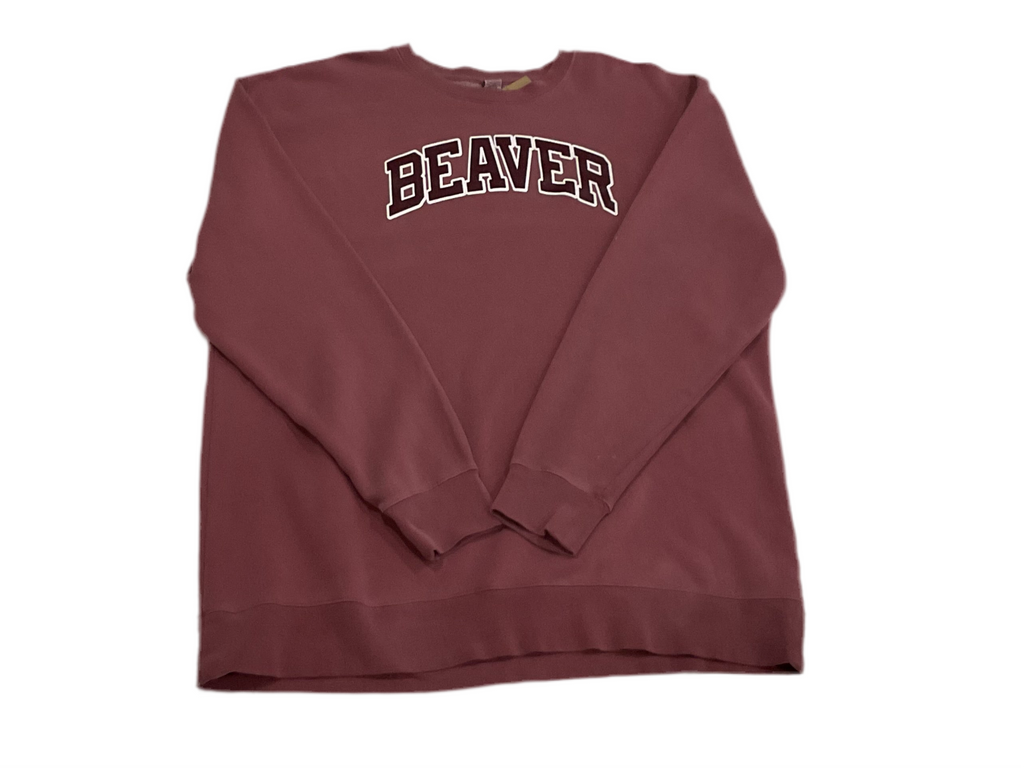 Beaver White Outlined Crewneck