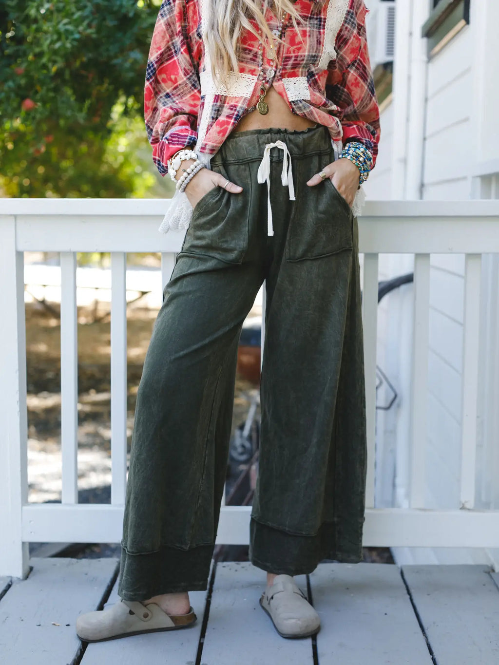 Heaven Sent Wide Leg Pant - Olive