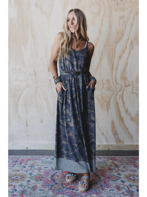 Cadet Camo Print Dress - Olive Moss