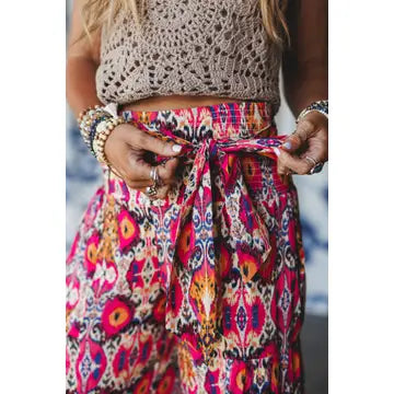 Secret Admirer Printed Pants- Pink Multi