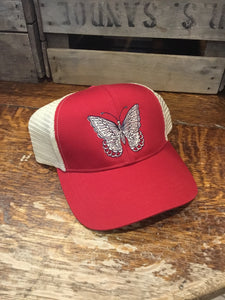 Embroidered butterfly baseball hat