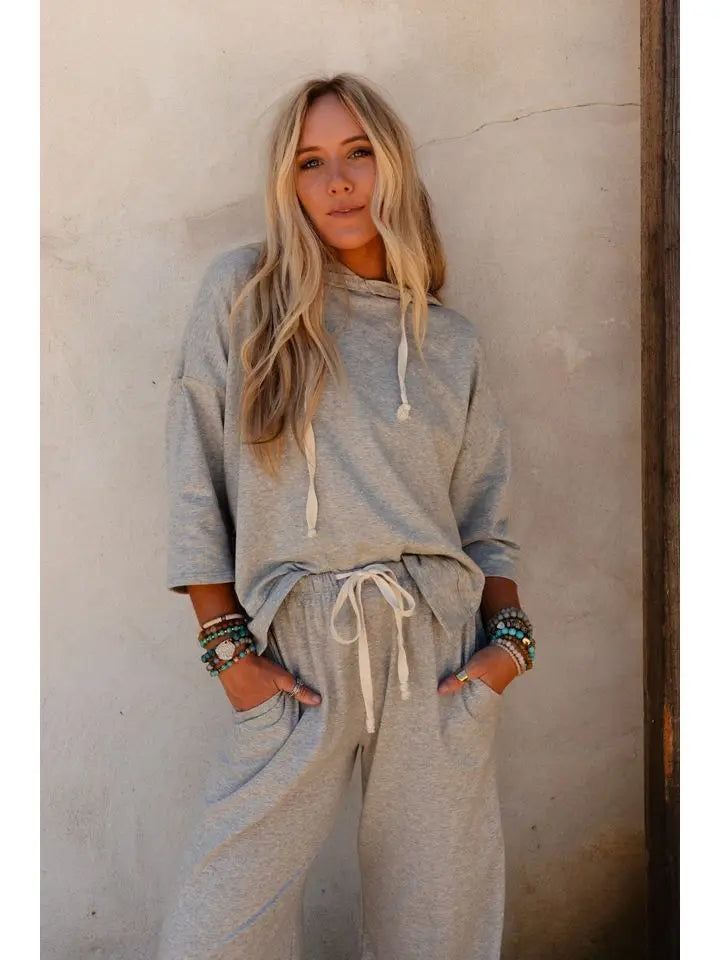 Arianna Top and Pant Set - Heather Gray