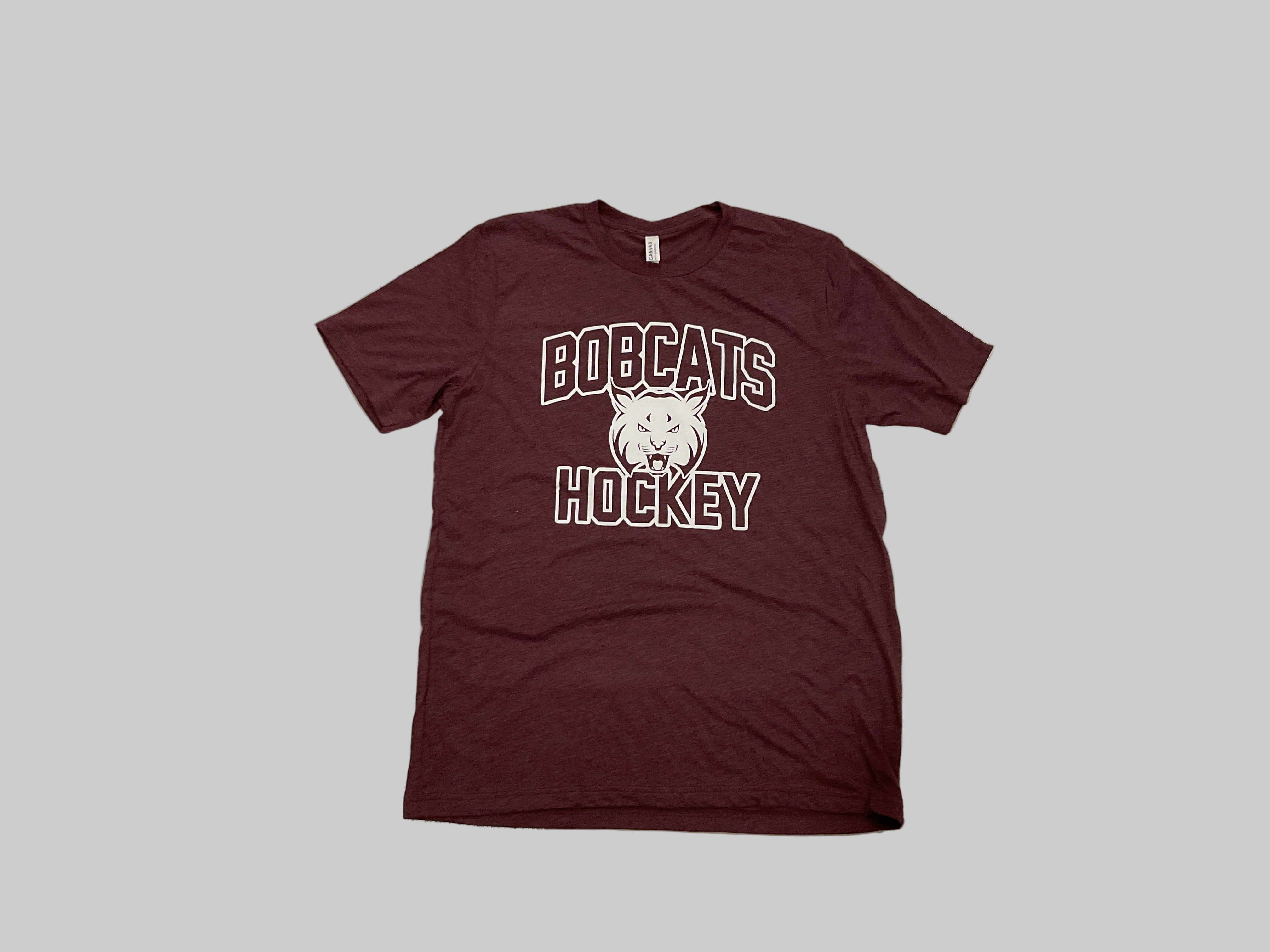 Adult Unisex Maroon Beaver Bobcats Hockey Tee
