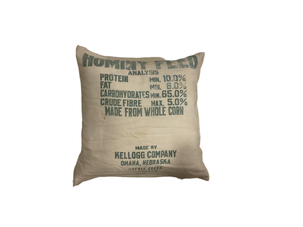 Hominy Feed Analysis Vintage Pillow