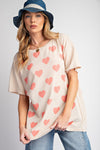 Easel Heart Printed Short Sleeve