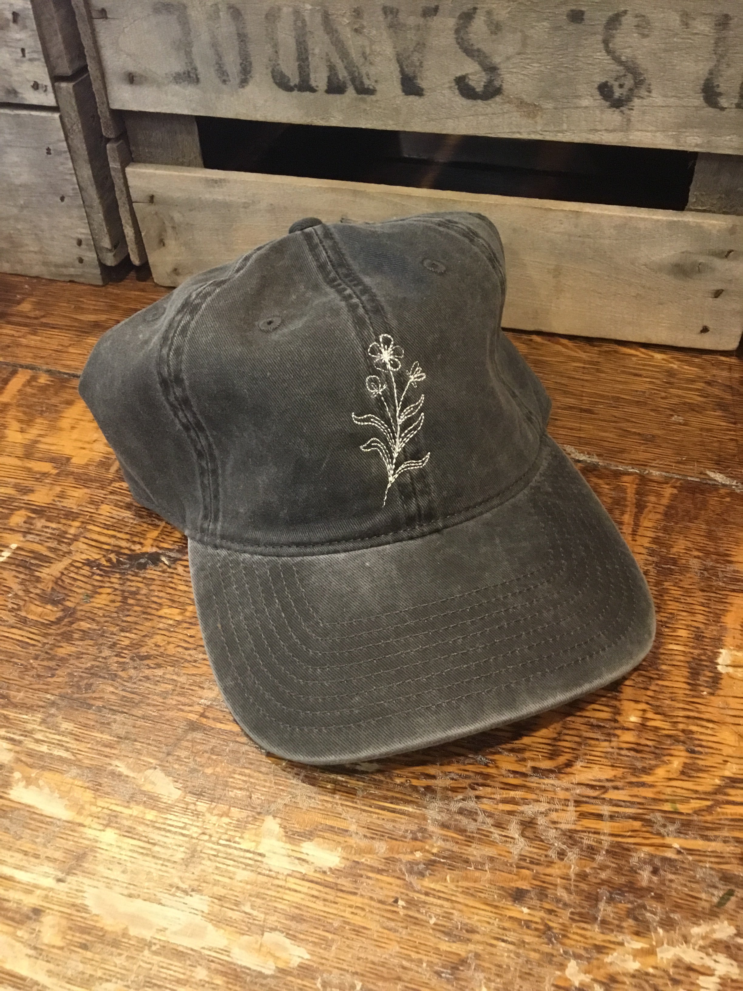 Embroidered Flowers Baseball Hat