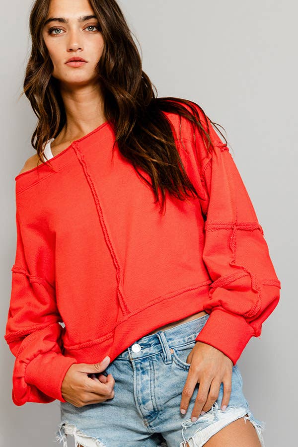 Solid Cropped Sweatshirt