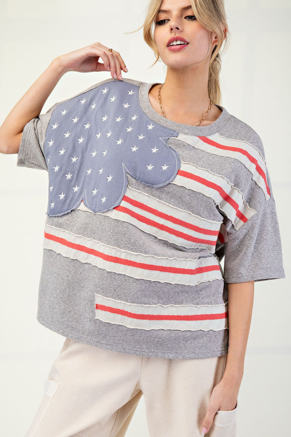 Short Sleeve American Flag Women’s T-Shirt