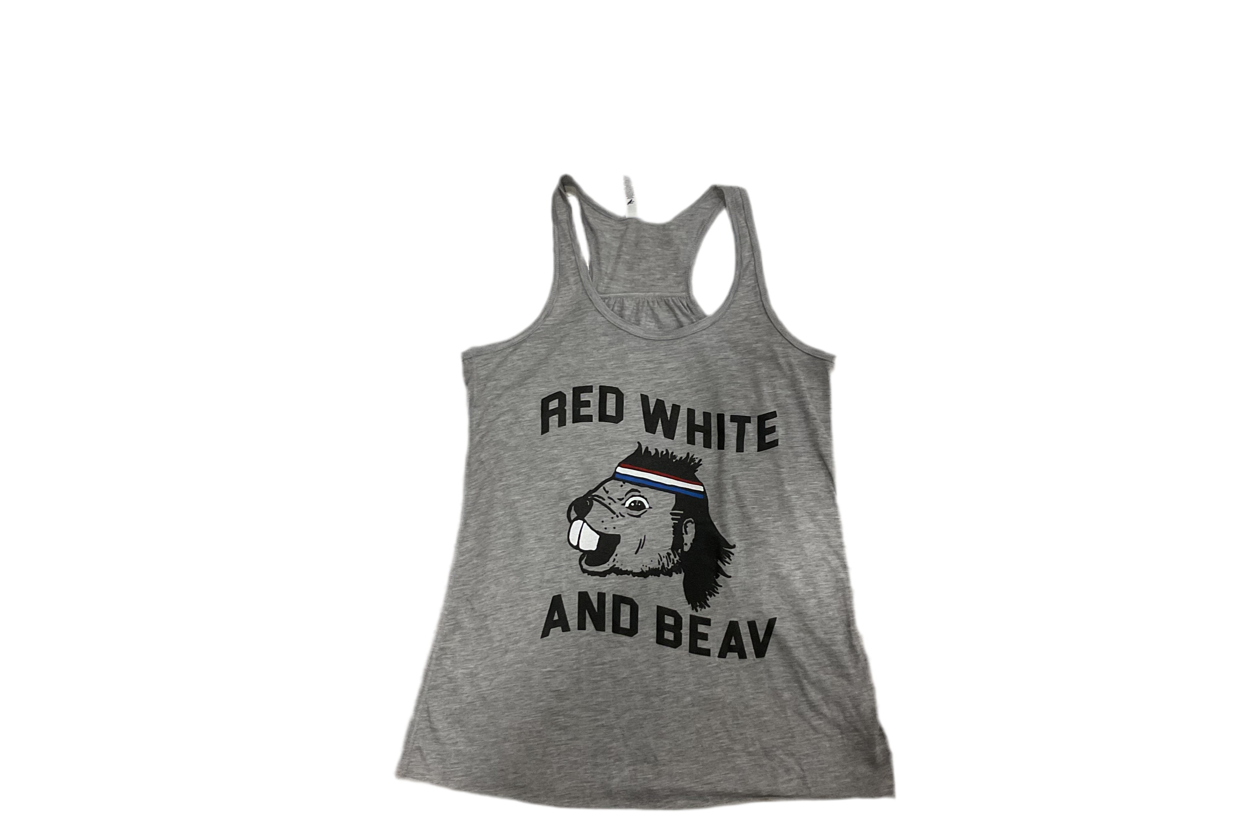 Woman’s Grey Red White and Beav Tank
