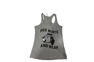 Woman’s Grey Red White and Beav Tank