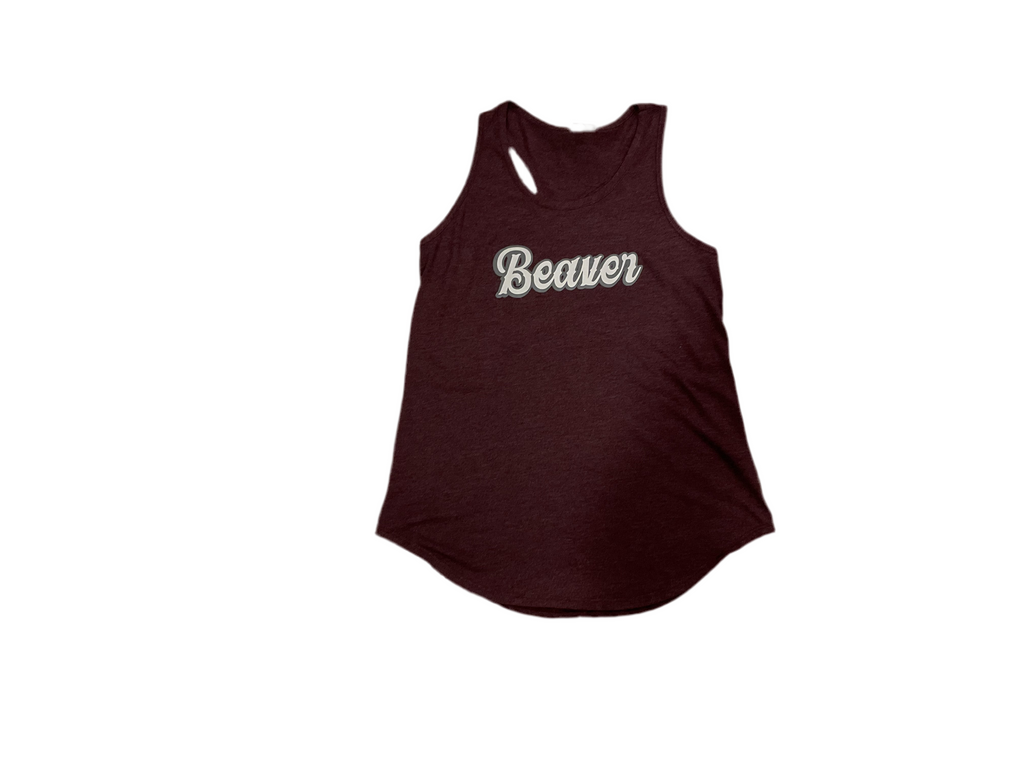 Youth Girls Maroon Beaver Tank Top