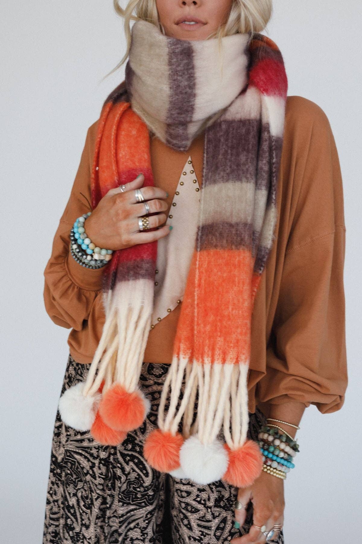 Chill Stripe Pom Scarf