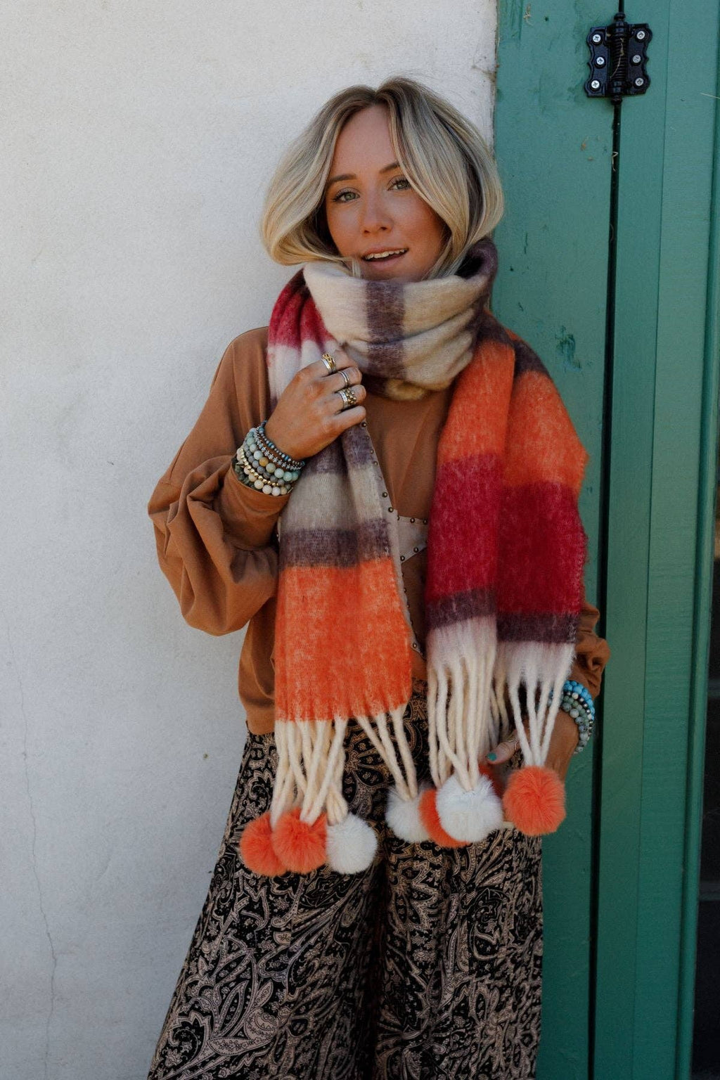 Chill Stripe Pom Scarf
