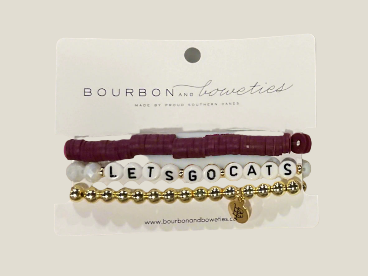 Bourbon and Boweties - Let’s Go Cats (set of 3)