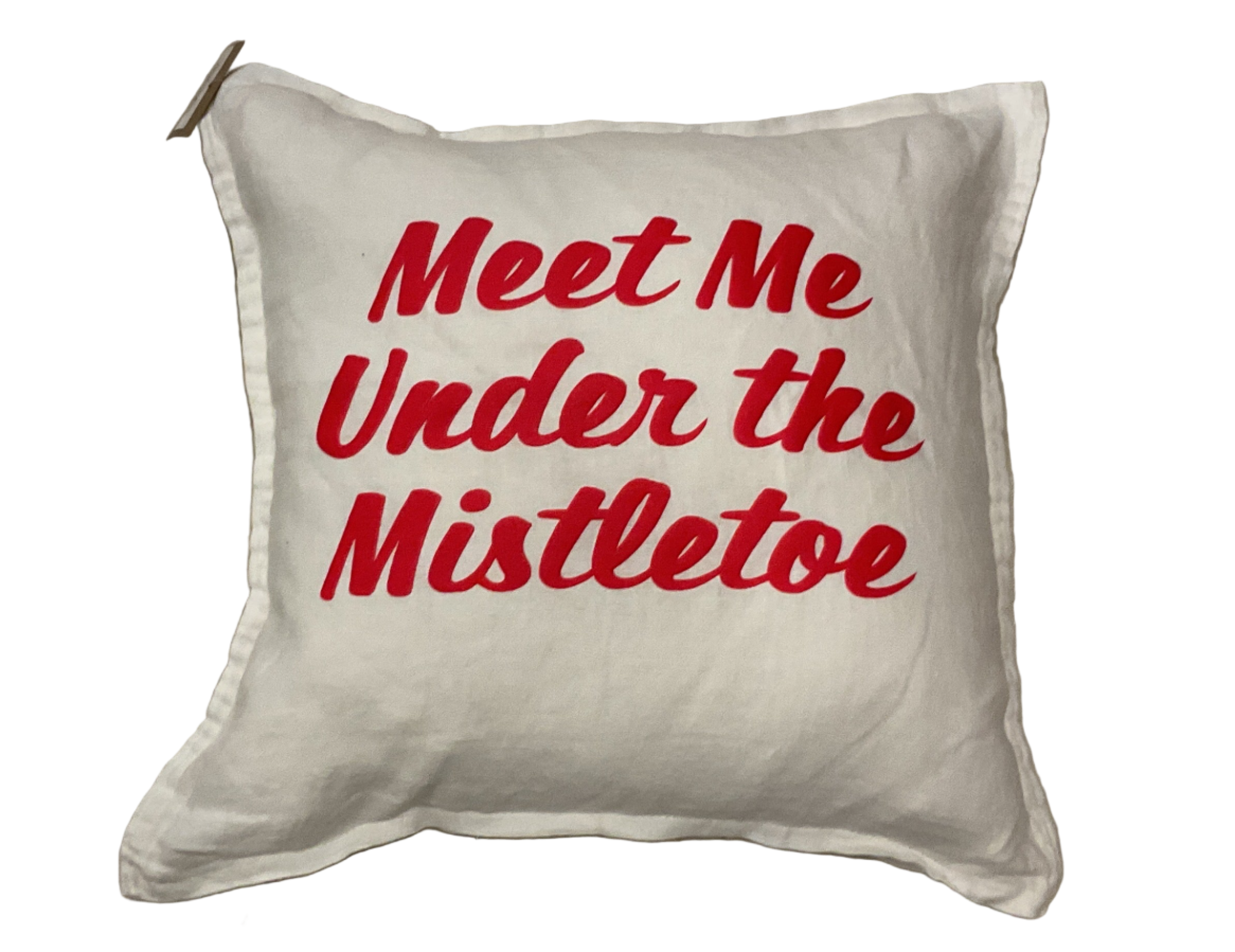 Meet Me Under The Mistletoe Throw Pillow