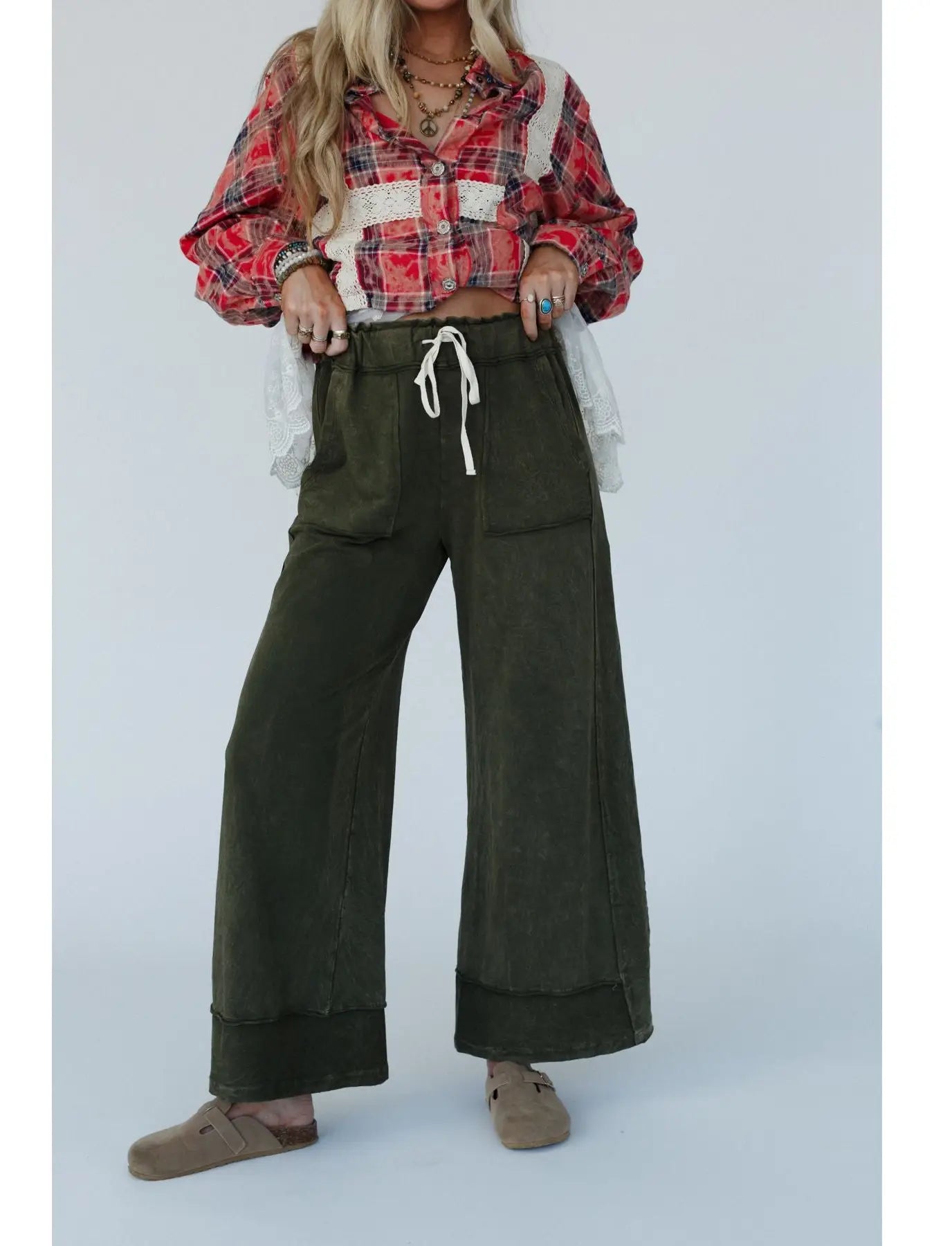 Heaven Sent Wide Leg Pant - Olive
