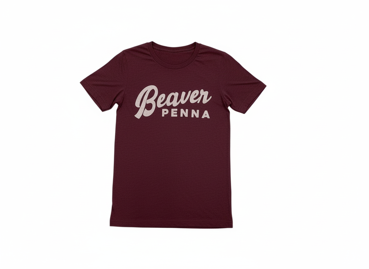 Adult Unisex Maroon Beaver Penna Tee