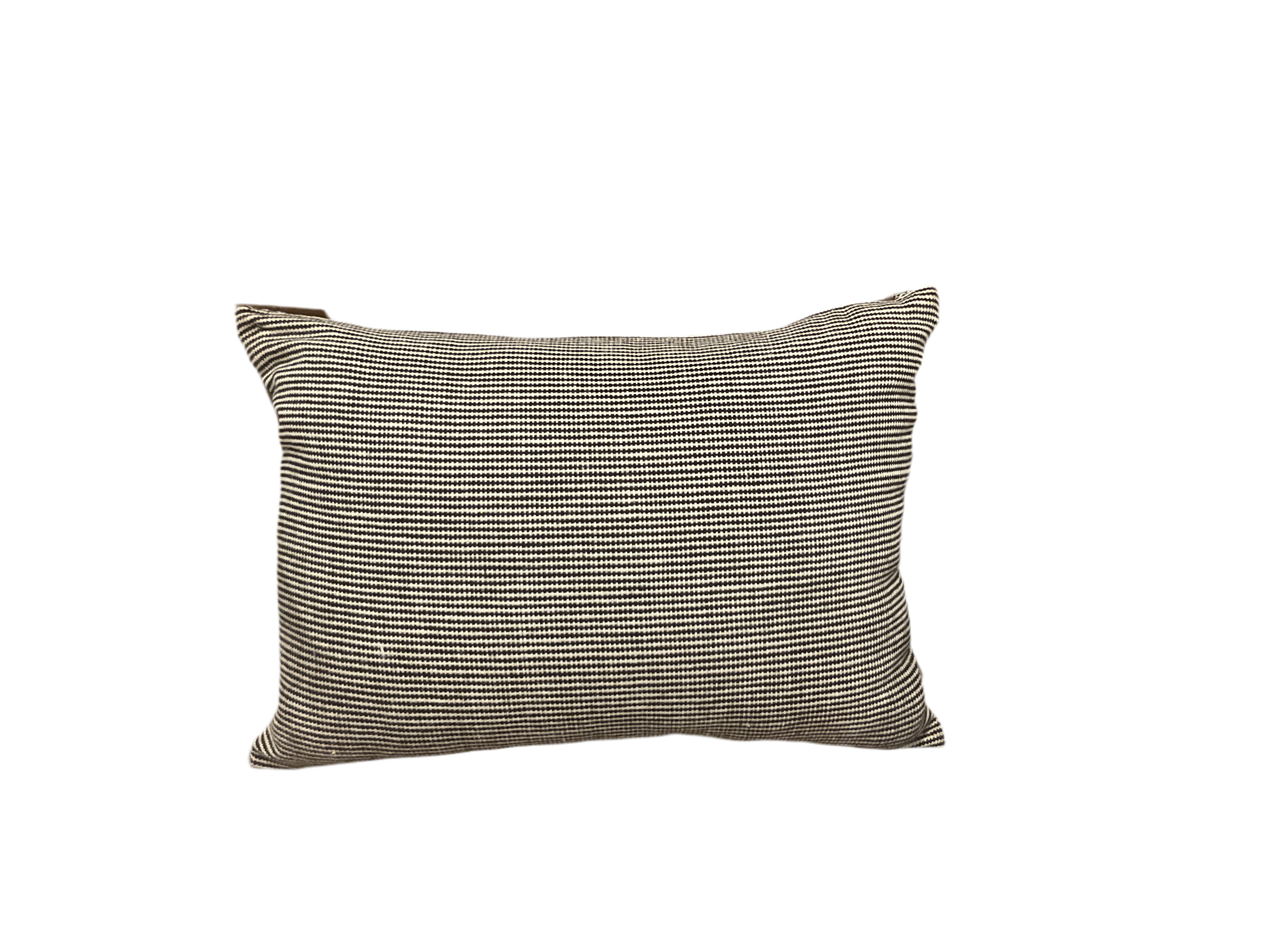 Leather Pleated Striped Pillow