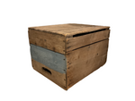 Blue Striped Wood Crate