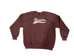 Adult Unisex Beaver Script Swoosh Crewneck