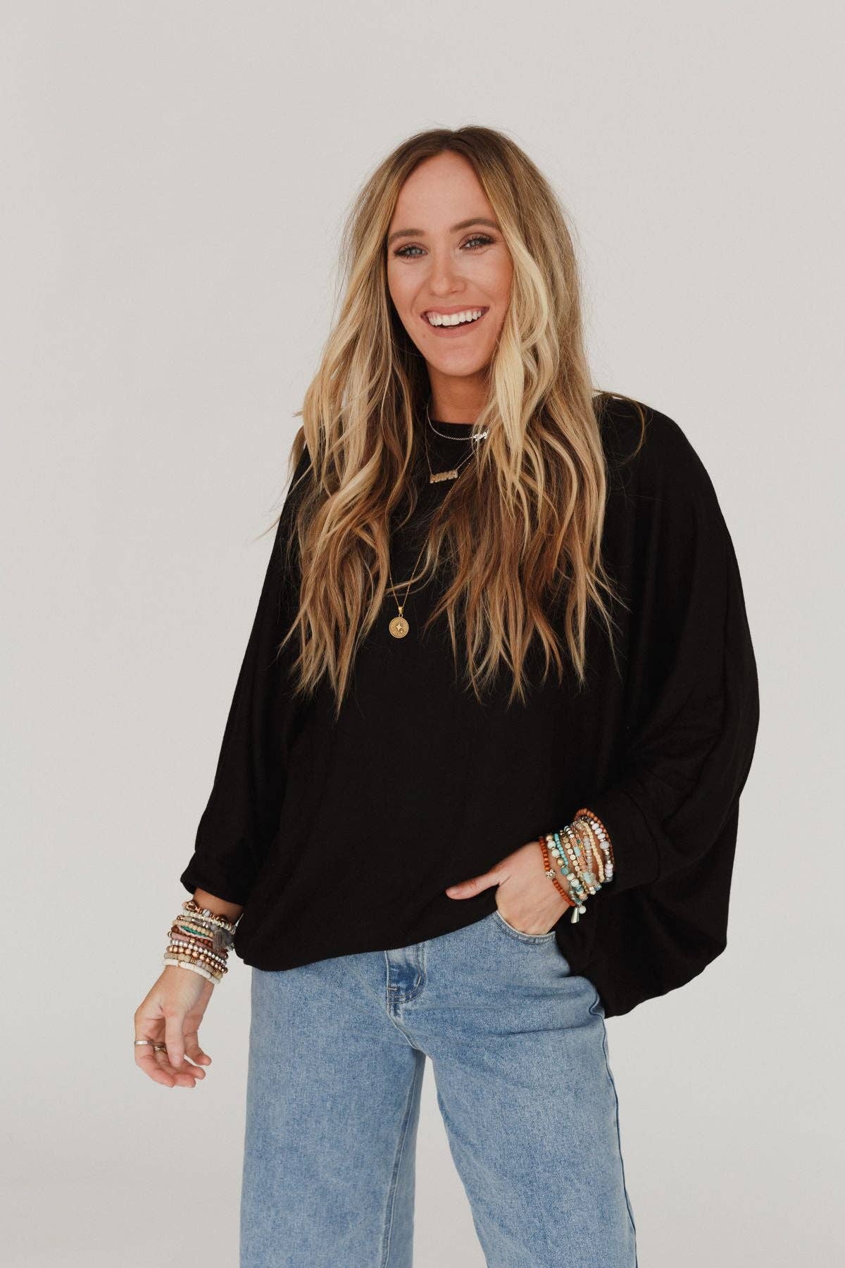 Fly With Me Batwing Sleeve Knit Sweater