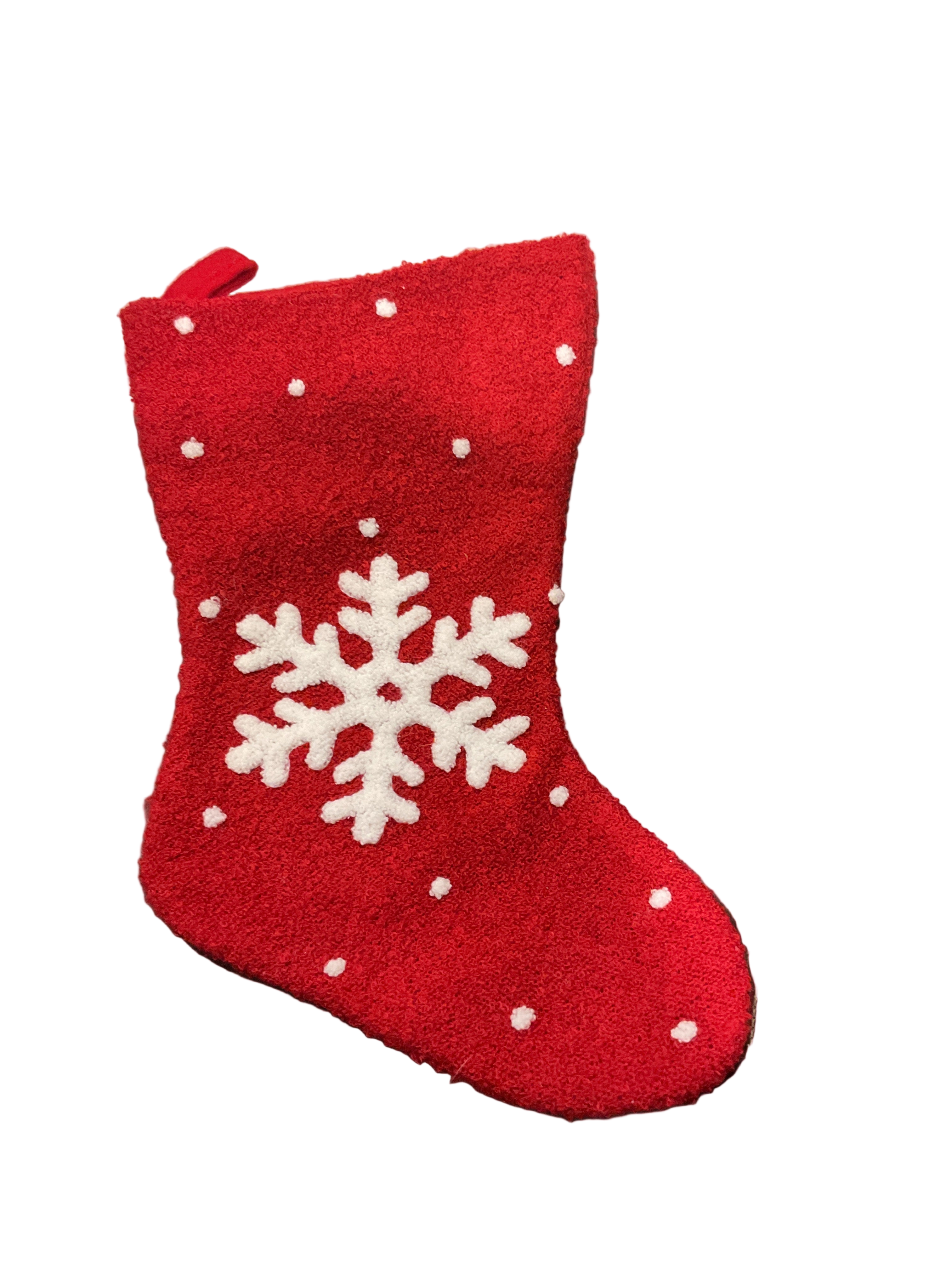 Christmas Snowflake Polkadot Red Stocking