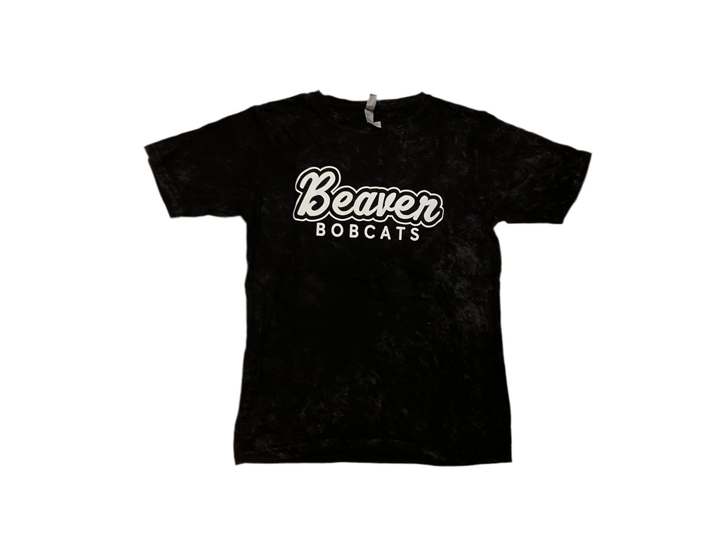 Adult Unisex Beaver Bobcats Black Washed Tee