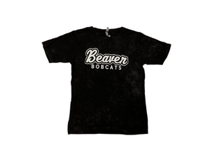 Adult Unisex Beaver Bobcats Black Washed Tee