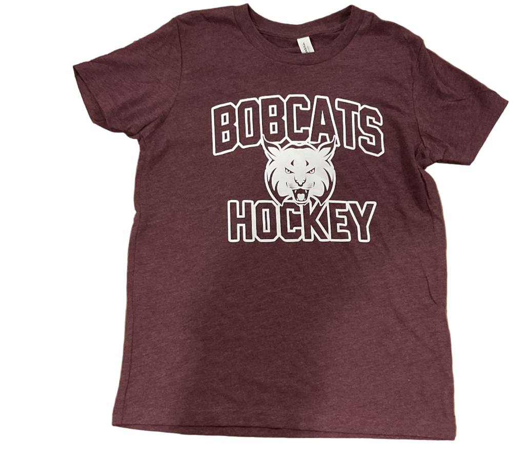 Youth Unisex Maroon Beaver Bobcats Hockey Tee