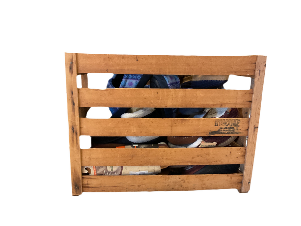 Tall Slatted Wood Crate