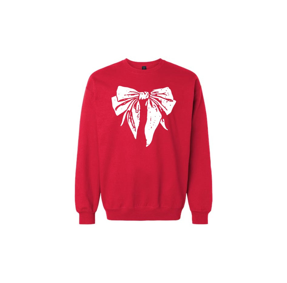 Adult Unisex Red Bow Crewneck