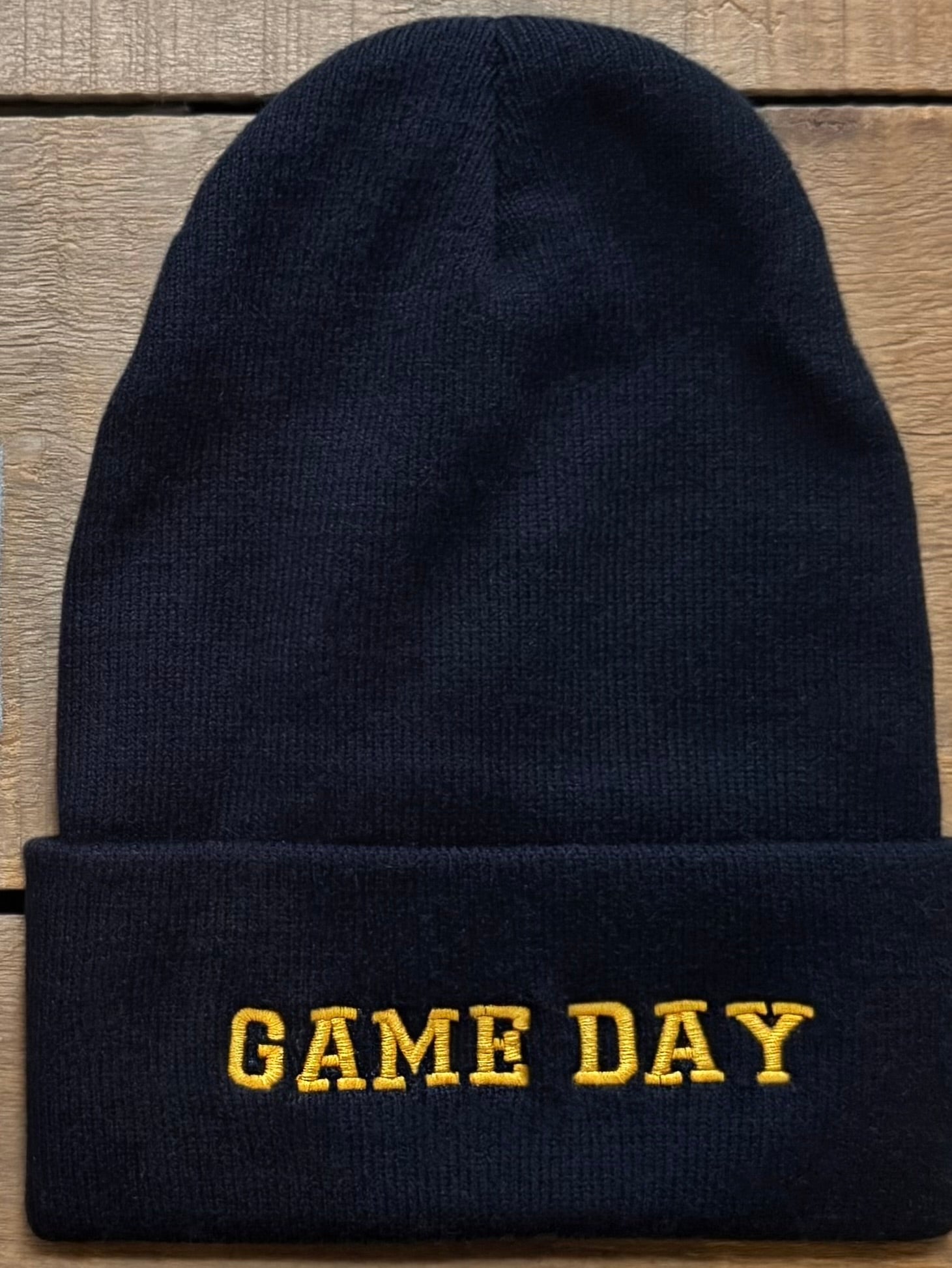 Black “Game Day” Embroidered Beanie