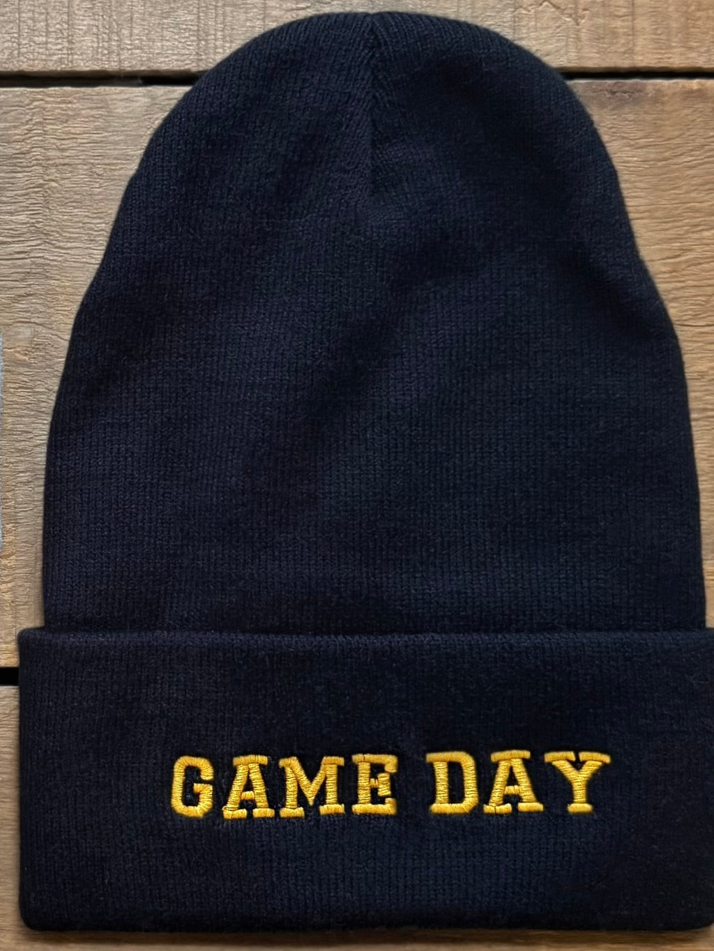Black “Game Day” Embroidered Beanie