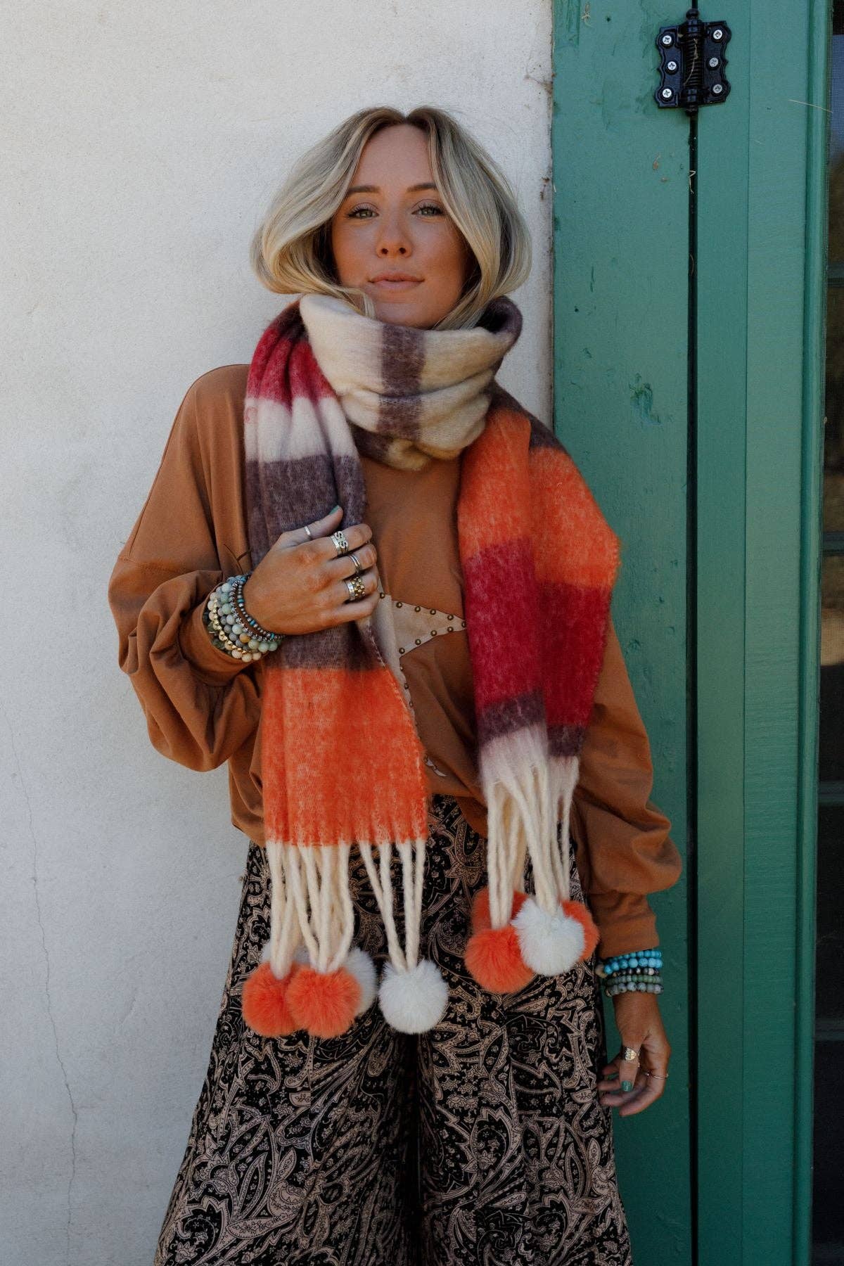 Chill Stripe Pom Scarf