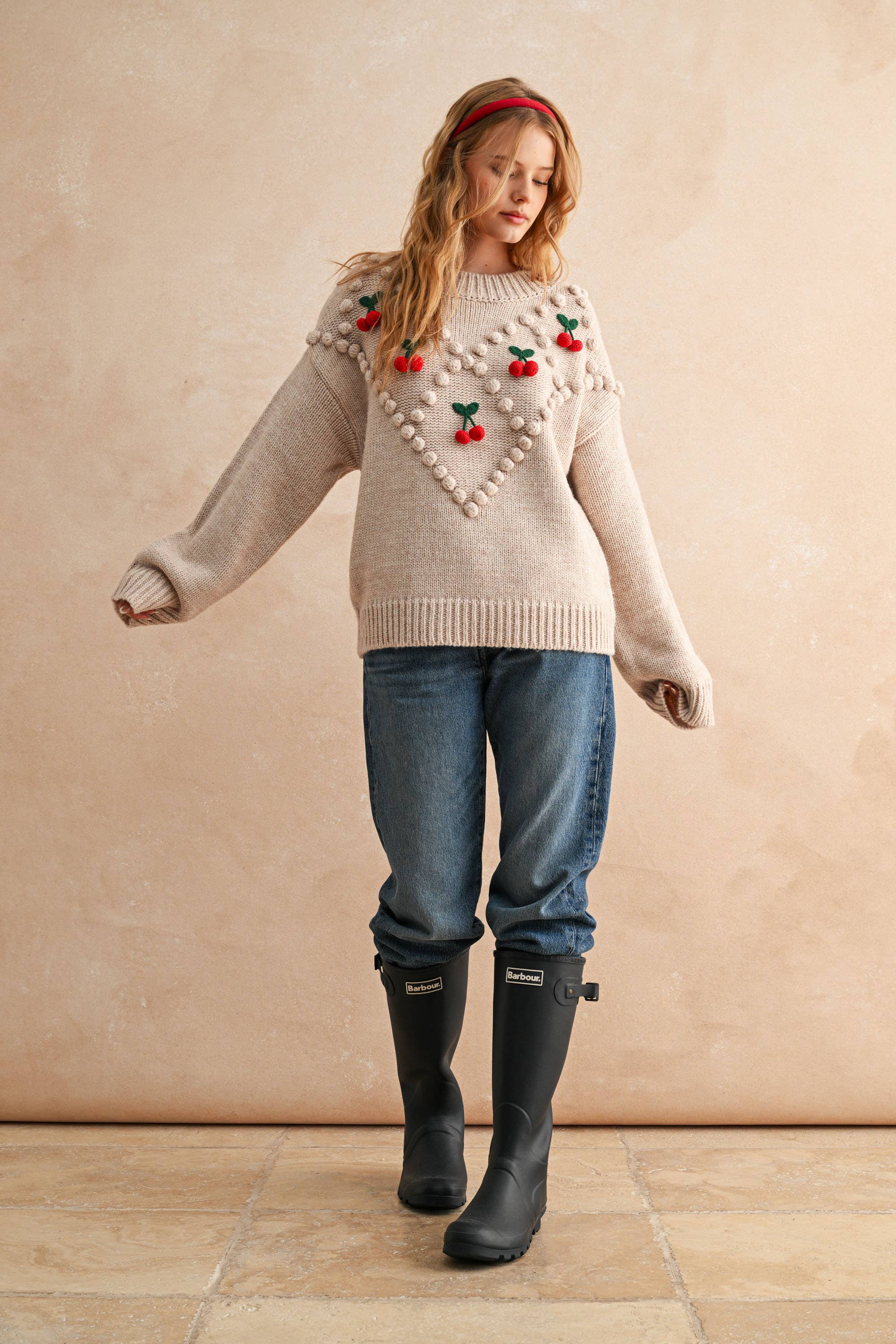 Women’s Cherry Trim Sweater