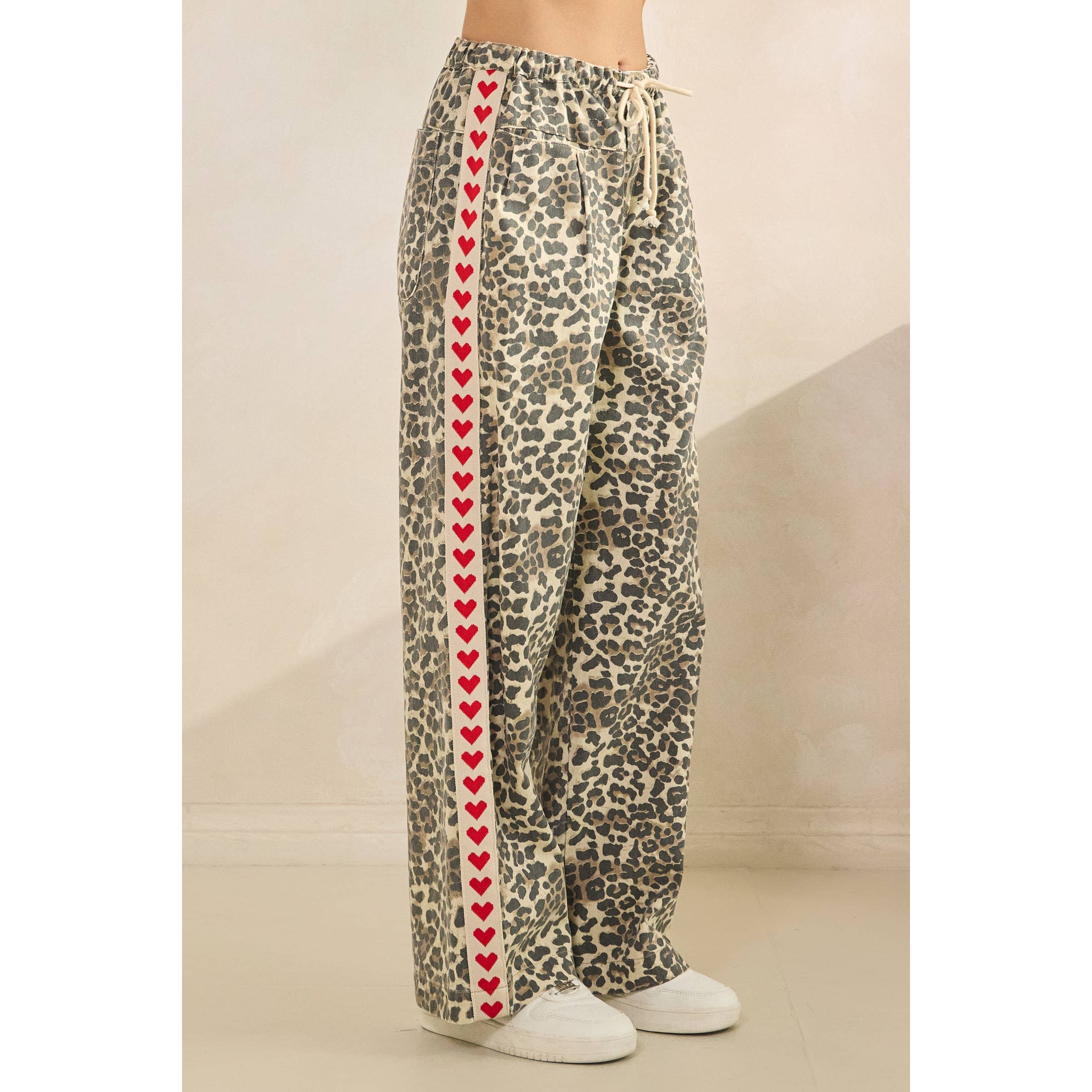 Women's Leopard Printed Striped Wide Legged Pants – Beavtown T's