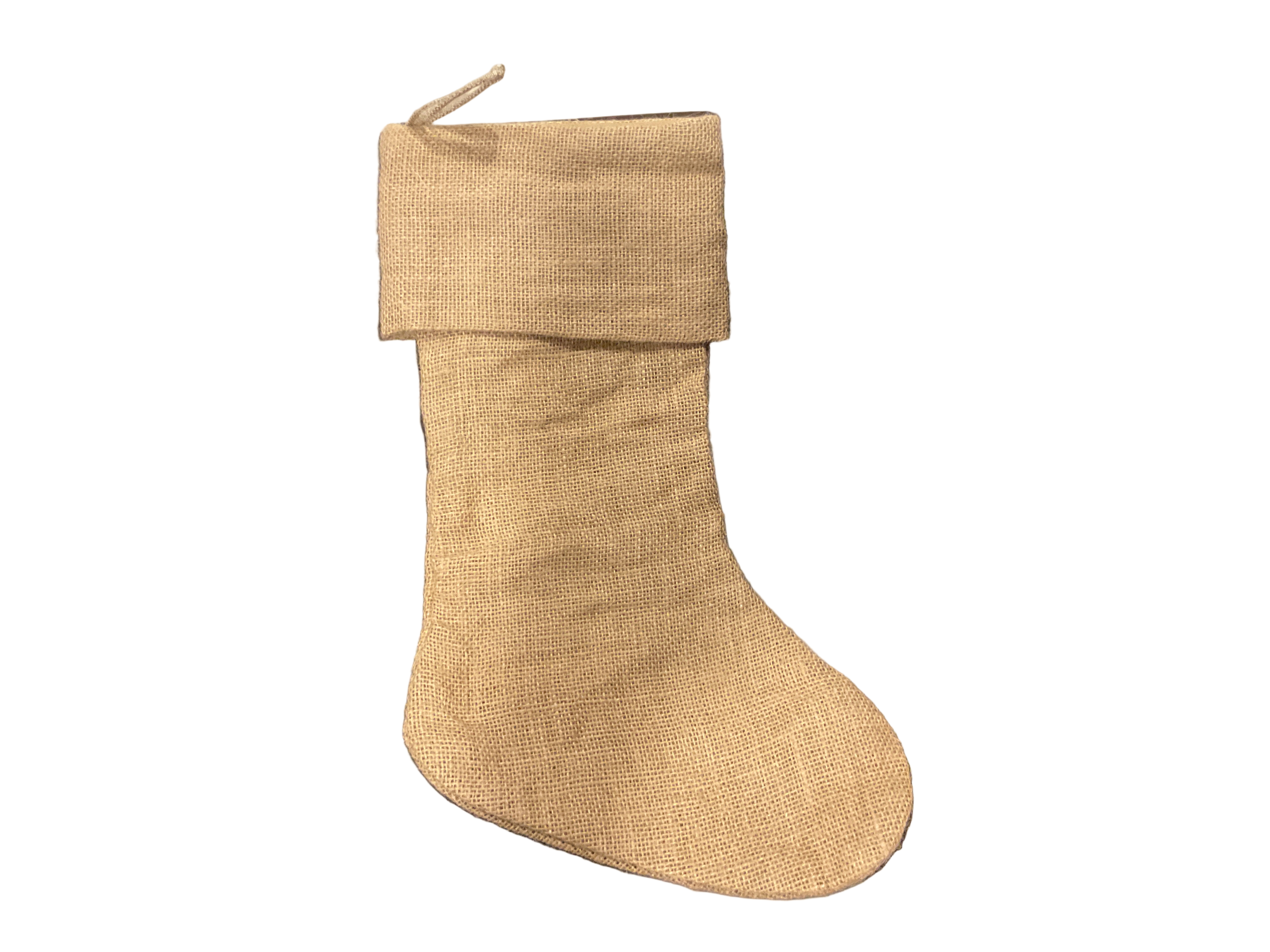 Christmas Linen Brown Stocking
