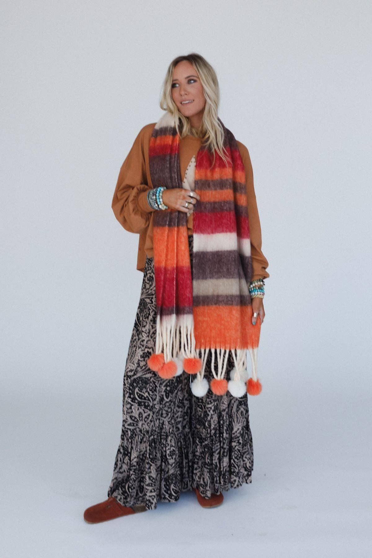 Chill Stripe Pom Scarf