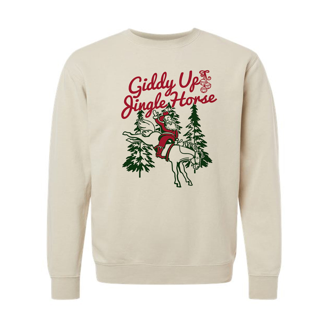 Adult Unisex Crewneck Giddy Up Jingle Horse