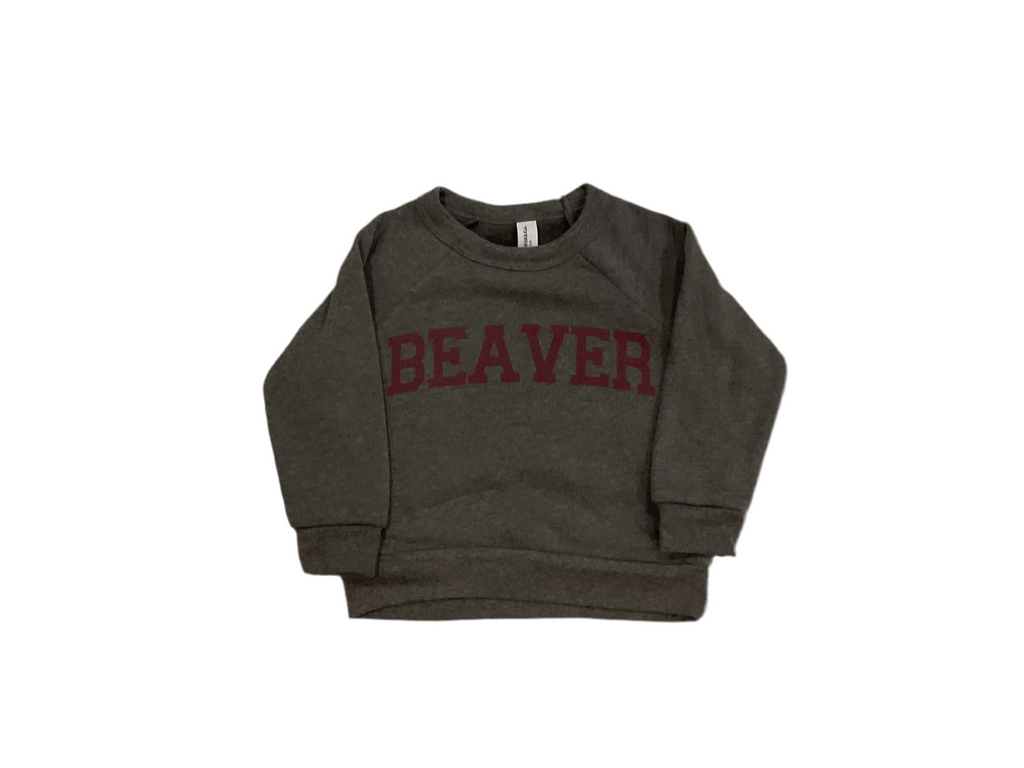 Toddlers Unisex Grey Beaver Crewneck
