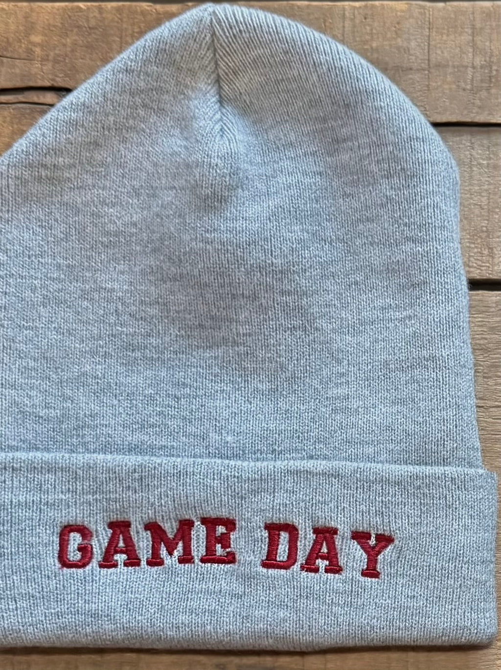Gray “Game Day” Embroidered Beanie