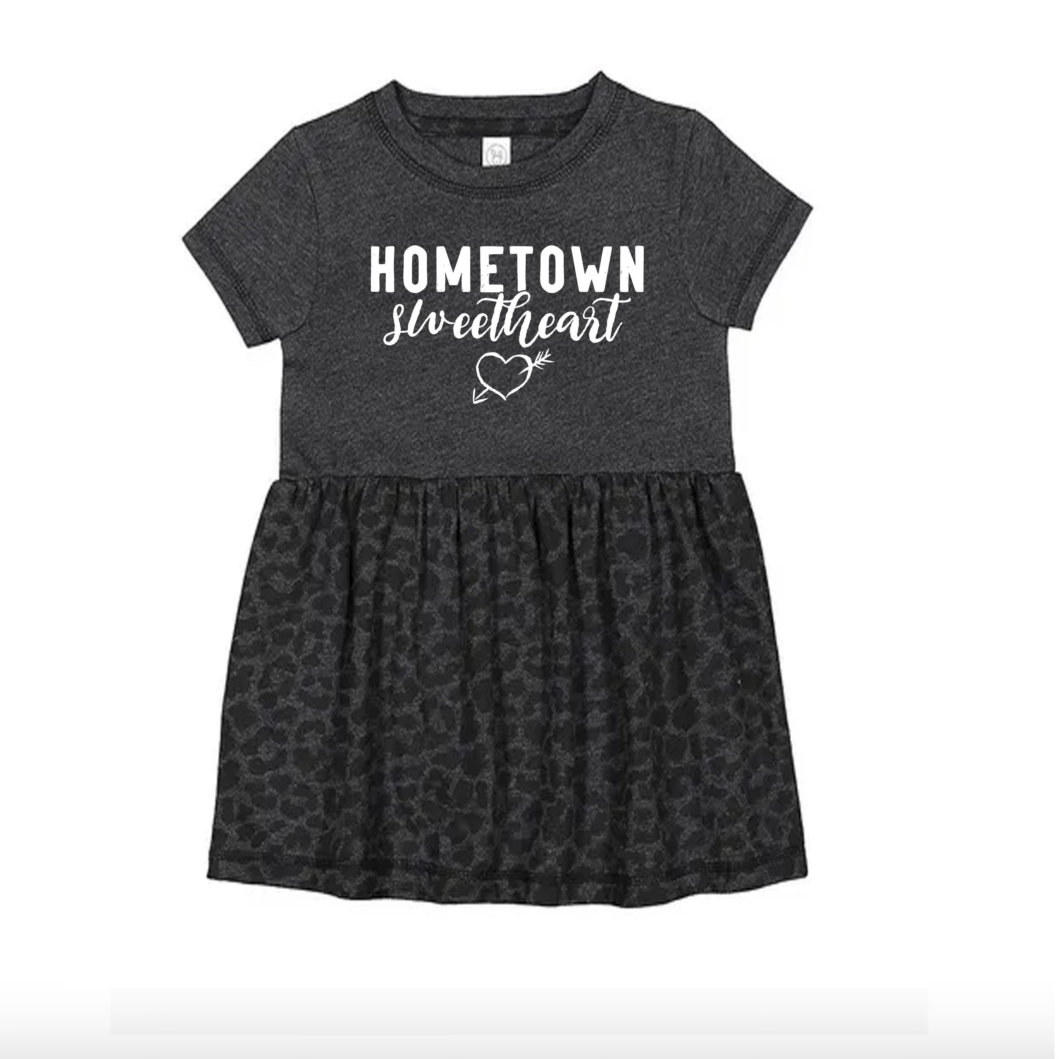 Hometown Sweetheart Grey Cheetah Print Dress