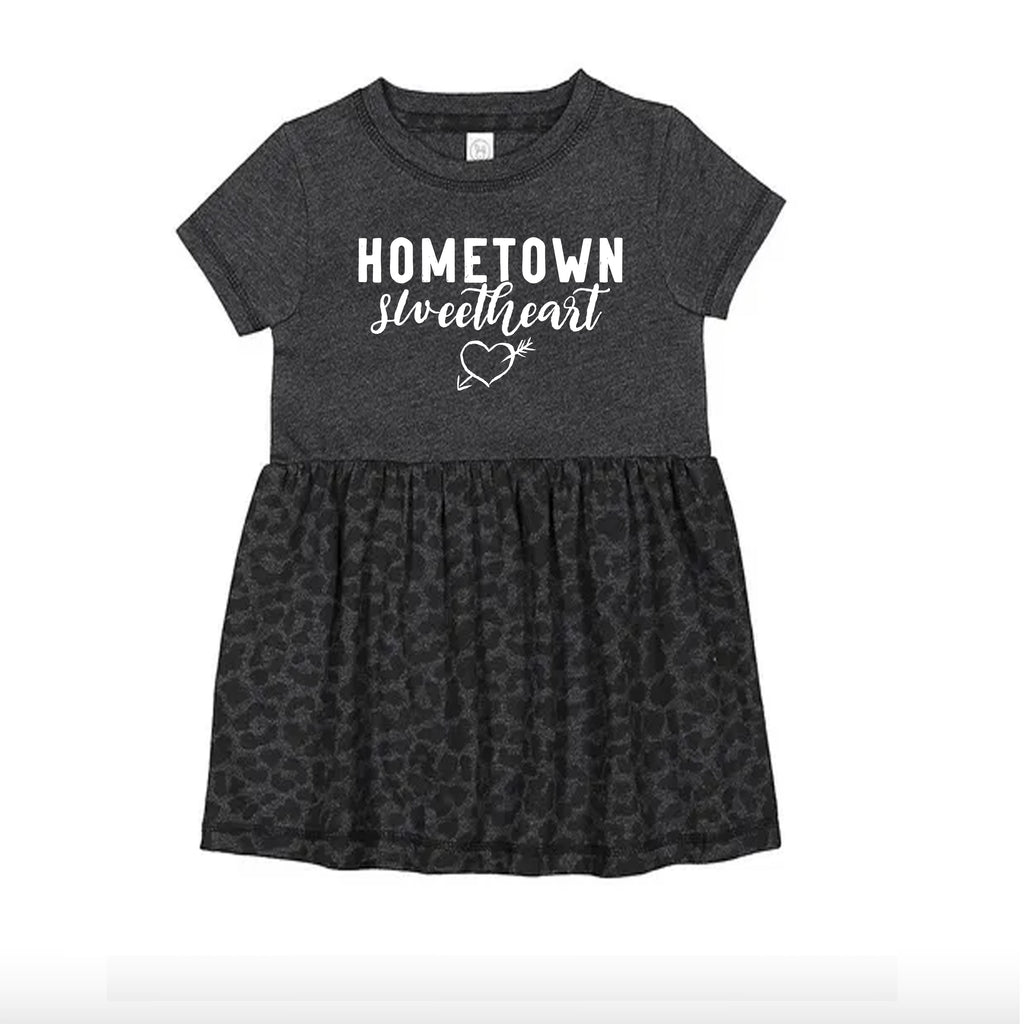 Hometown Sweetheart Grey Cheetah Print Dress