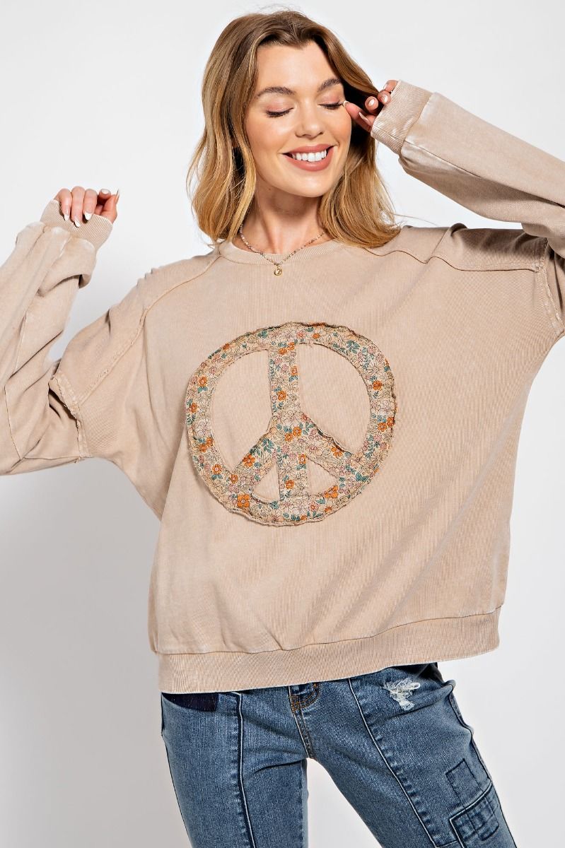 ET18316 - Long Sleeve Mineral Washed Peace