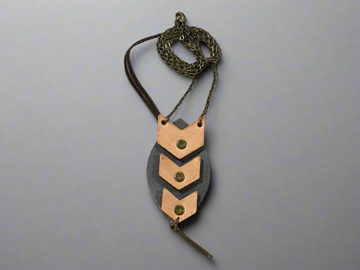 Leather Chevron Necklace