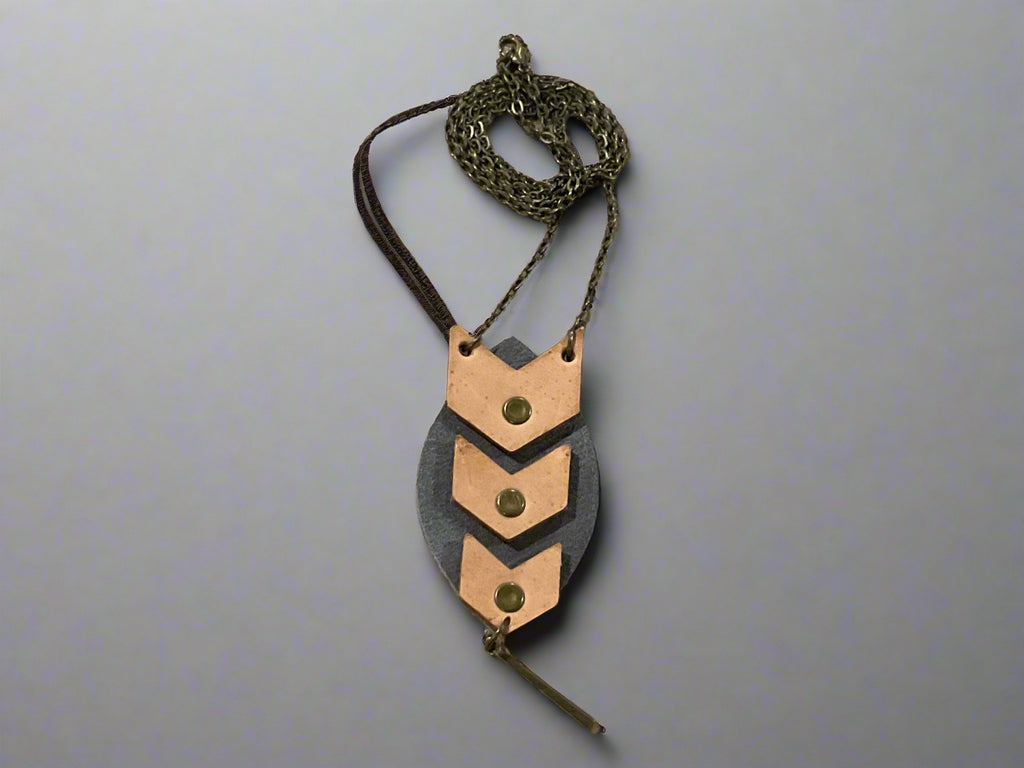 Leather Chevron Necklace