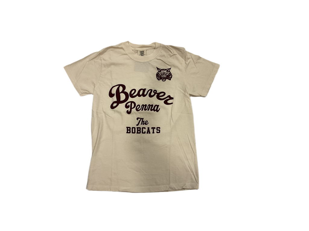 Adult Unisex Beaver Penna The Bobcats Cream Tee