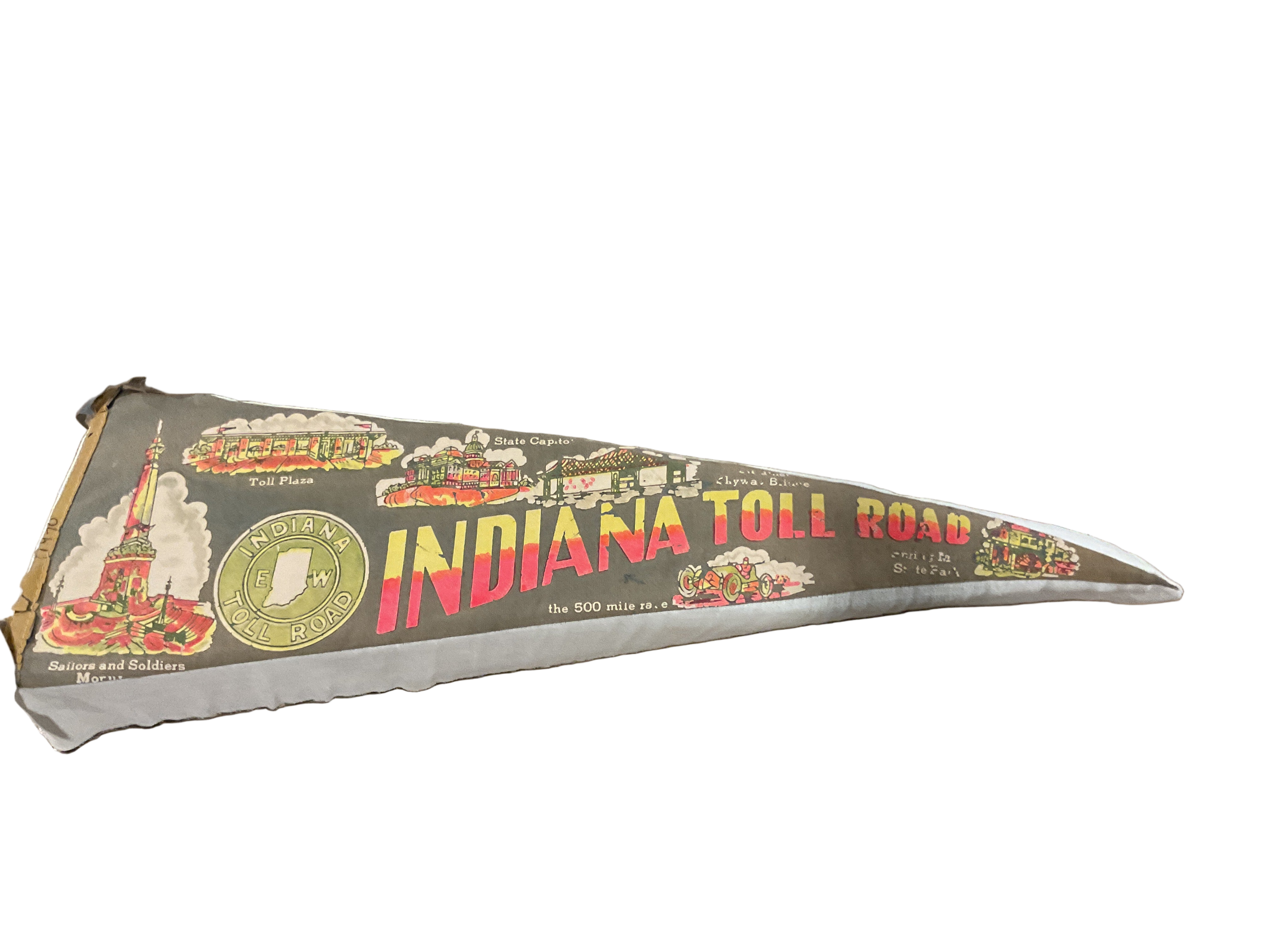 Indiana Toll Road Flag Pillow